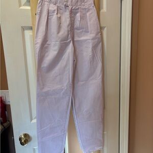 Vintage Light Pink Lavender Gingham High Waisted Pleated Pants - Size 9